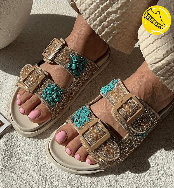 صندل پاشنه بلند زنانه دو بندی 