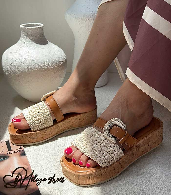صندل حصیری پلتفرم لژدار