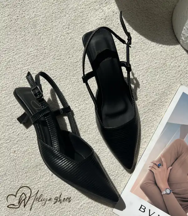 کفش پاشنه گربه ای کوتاه کد 7026