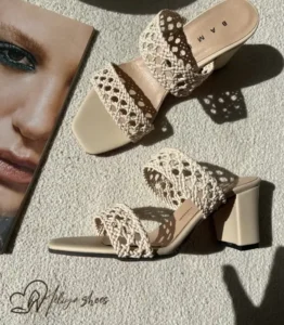 صندل پاشنه بلند حصیری کد 7032