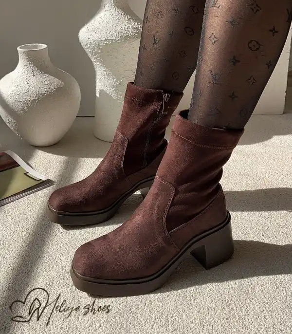 بوت پاشنه پهن چانکی کد 7036