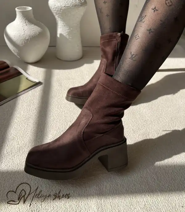 بوت پاشنه پهن چانکی کد 7036